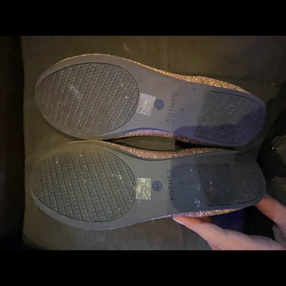 ROTHY’S Retired Rothys Desert Metallic Round Toe Flats The Flat sz 9 worn 2x EUC - Picture 3 of 4